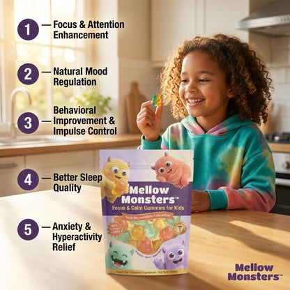 Mellow Monsters Focus & Calm Gummies
