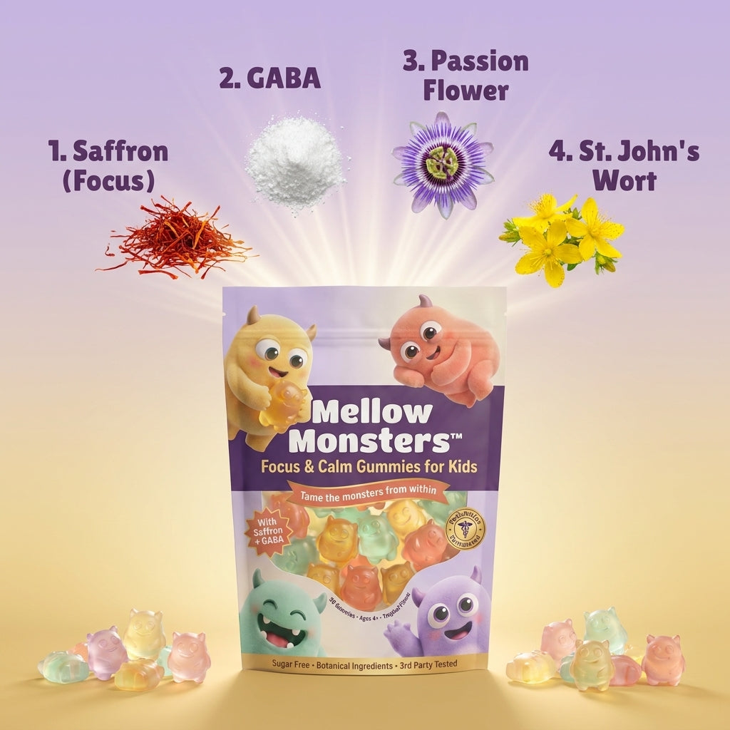 Mellow Monsters Focus & Calm Gummies